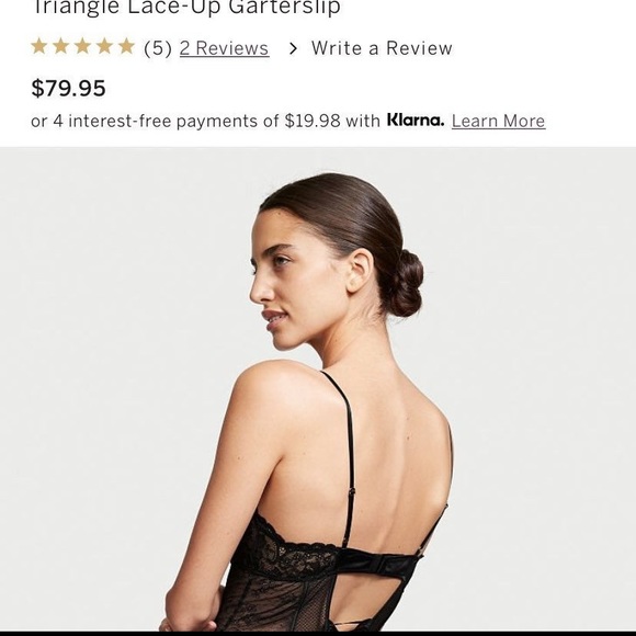 Triangle lace up garter slip - Picture 3 of 4